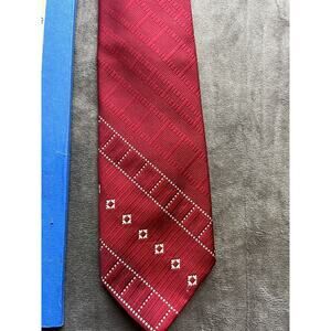 Vtg 60s 70s Mens Snapper Clip On Necktie Tie 17.5"‎ Wide Red Striped